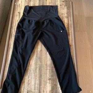 Figs black maternity scrub pants